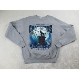 VINTAGE Kentucky Wildcats Sweater Mens Medium Gray Blue‎ UK Basketball NCAA 90s